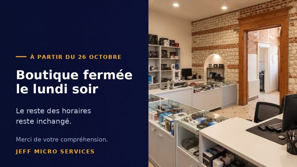 fermeture lundi soir à partir du 26 octobre
